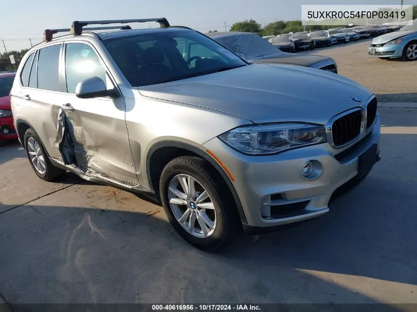 2015 BMW X5 xDrive35I VIN: 5UXKR0C54F0P03419 Lot: 40616956