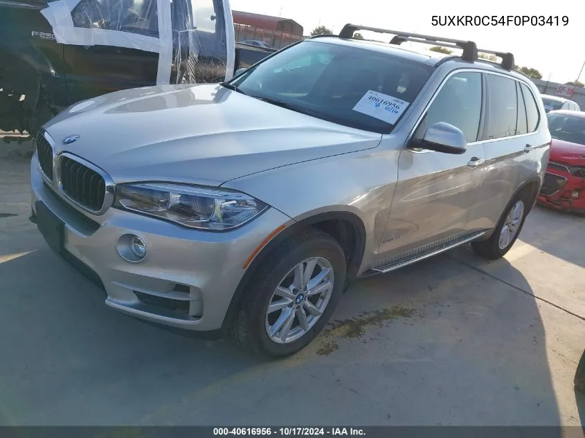 2015 BMW X5 xDrive35I VIN: 5UXKR0C54F0P03419 Lot: 40616956