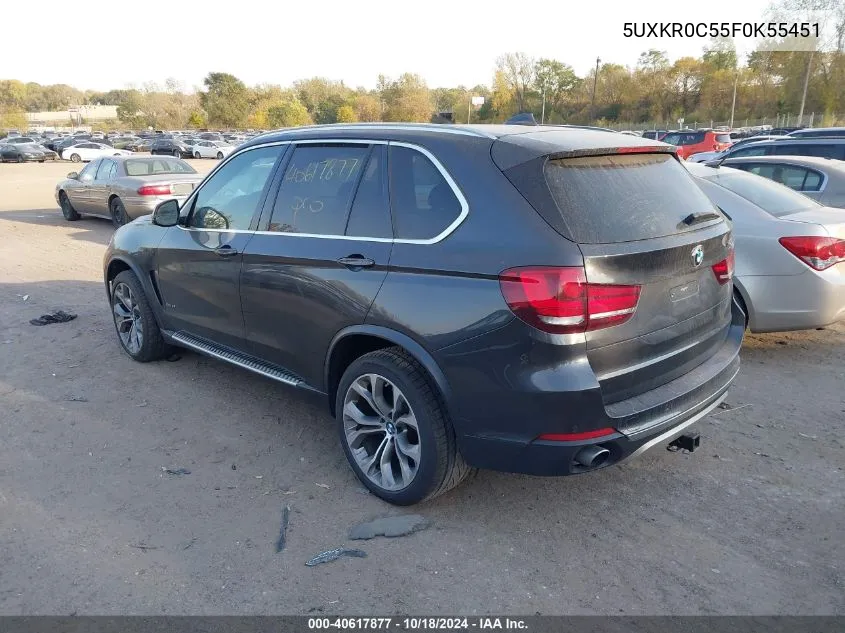 2015 BMW X5 xDrive35I VIN: 5UXKR0C55F0K55451 Lot: 40617877