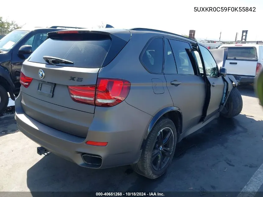 2015 BMW X5 xDrive35I VIN: 5UXKR0C59F0K55842 Lot: 40651268