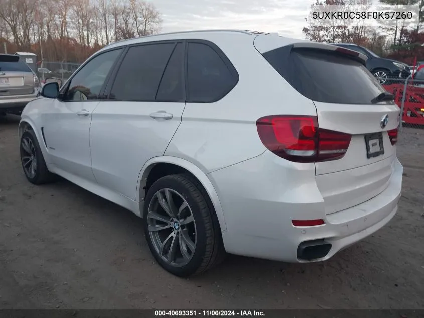 2015 BMW X5 xDrive35I VIN: 5UXKR0C58F0K57260 Lot: 40693351