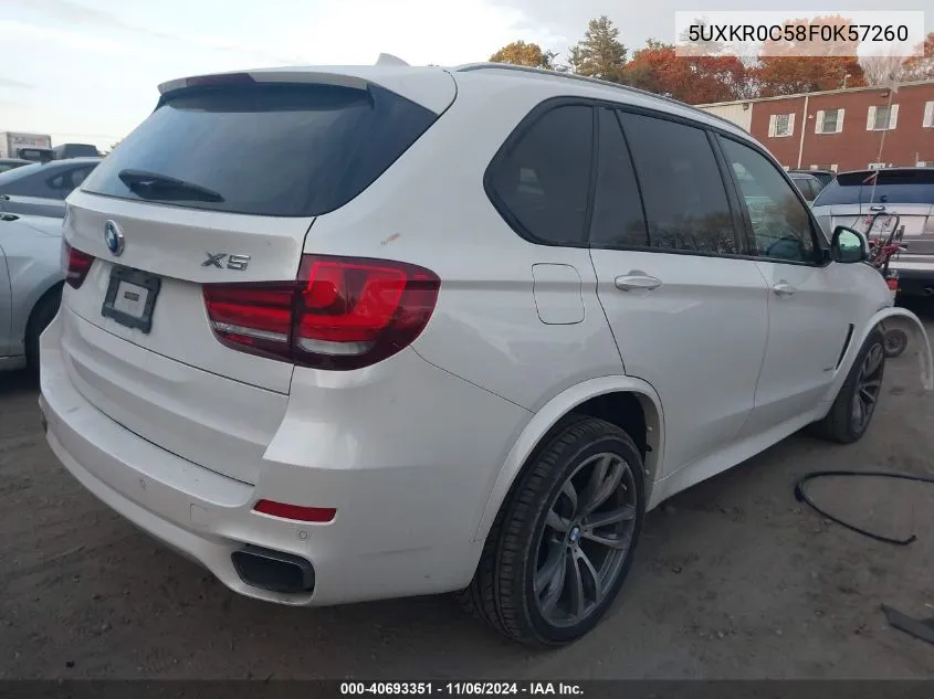 2015 BMW X5 xDrive35I VIN: 5UXKR0C58F0K57260 Lot: 40693351