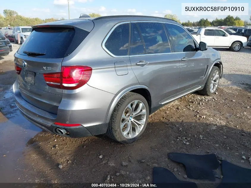 2015 BMW X5 xDrive35I VIN: 5UXKR0C58F0P10910 Lot: 40703484