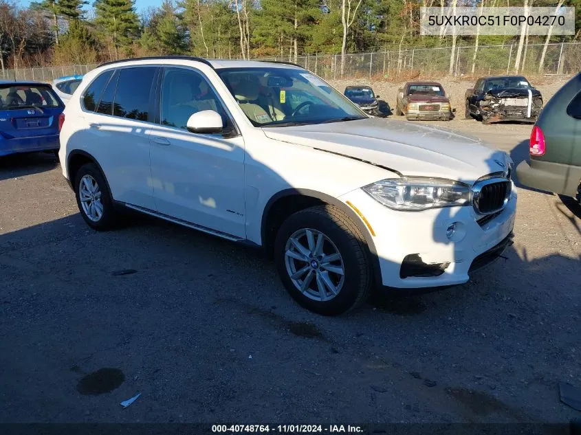 2015 BMW X5 xDrive35I VIN: 5UXKR0C51F0P04270 Lot: 40748764