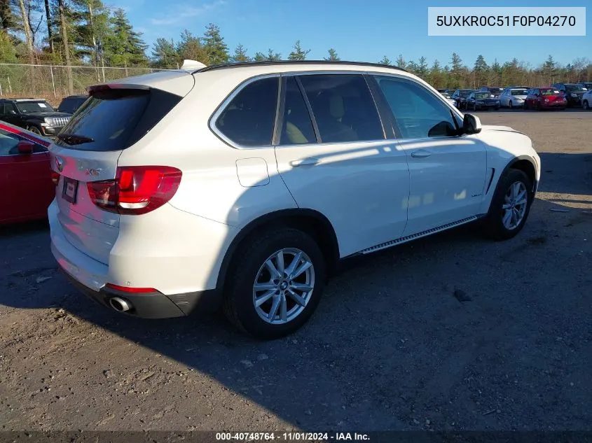 2015 BMW X5 xDrive35I VIN: 5UXKR0C51F0P04270 Lot: 40748764