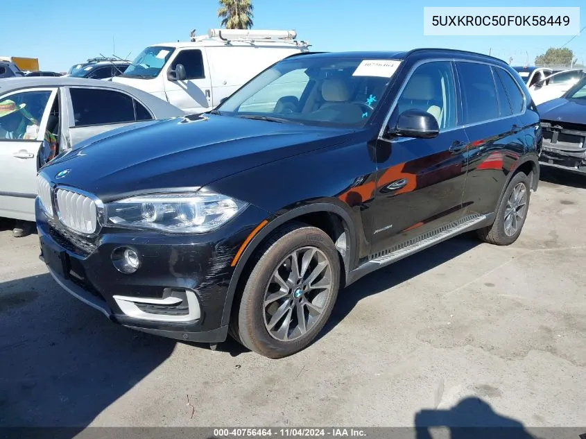 2015 BMW X5 xDrive35I VIN: 5UXKR0C50F0K58449 Lot: 40756464