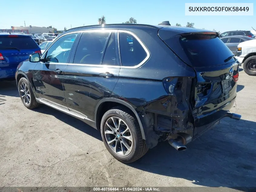 2015 BMW X5 xDrive35I VIN: 5UXKR0C50F0K58449 Lot: 40756464