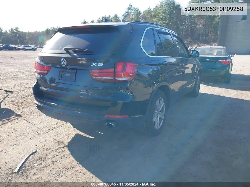 2015 BMW X5 xDrive35I VIN: 5UXKR0C53F0P09258 Lot: 40760845