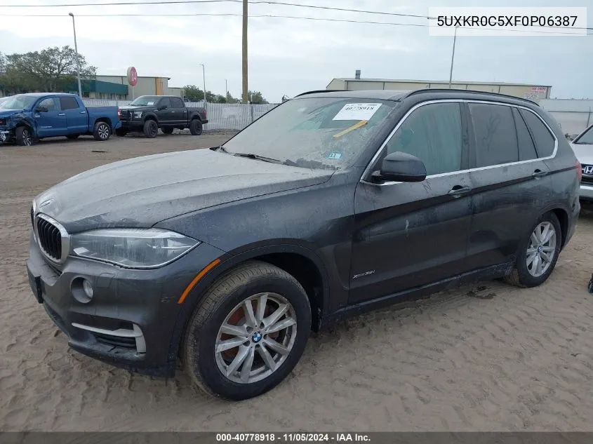 2015 BMW X5 xDrive35I VIN: 5UXKR0C5XF0P06387 Lot: 40778918