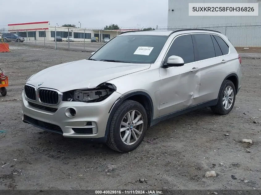 2015 BMW X5 Sdrive35I VIN: 5UXKR2C58F0H36826 Lot: 40829516