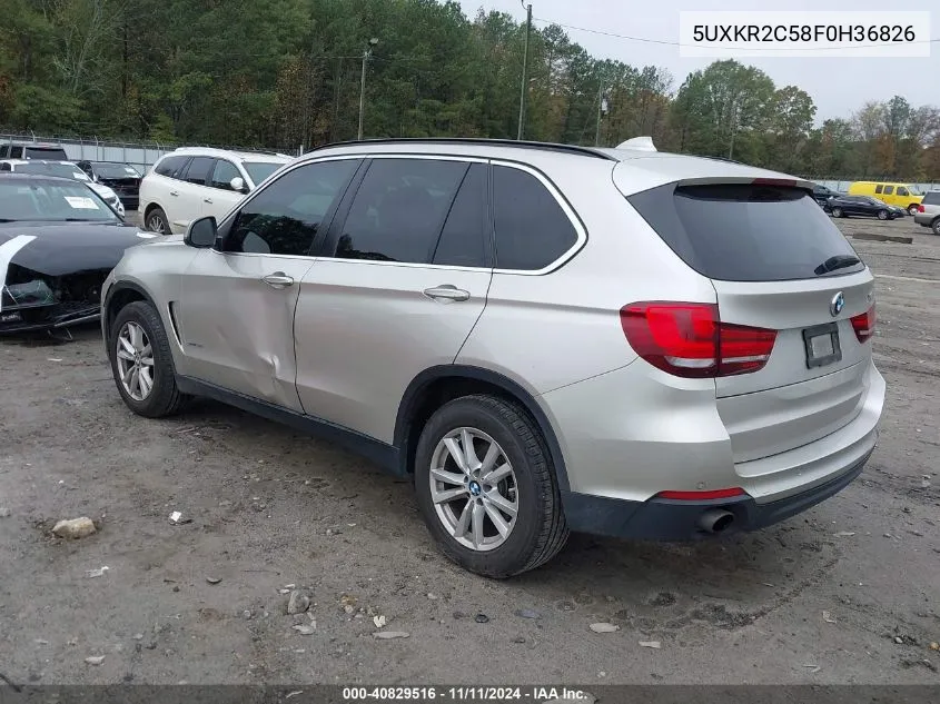 2015 BMW X5 Sdrive35I VIN: 5UXKR2C58F0H36826 Lot: 40829516