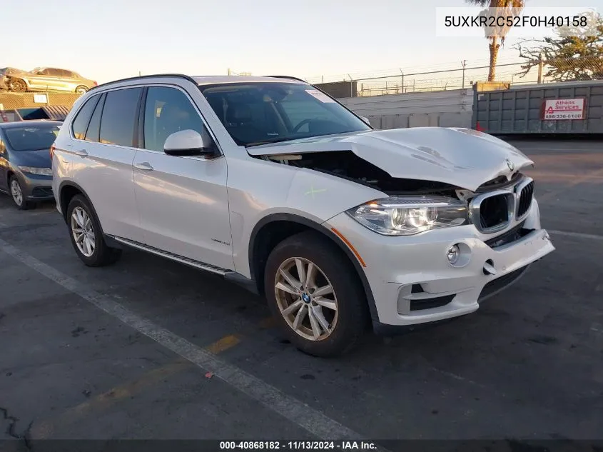 2015 BMW X5 Sdrive35I VIN: 5UXKR2C52F0H40158 Lot: 40868182