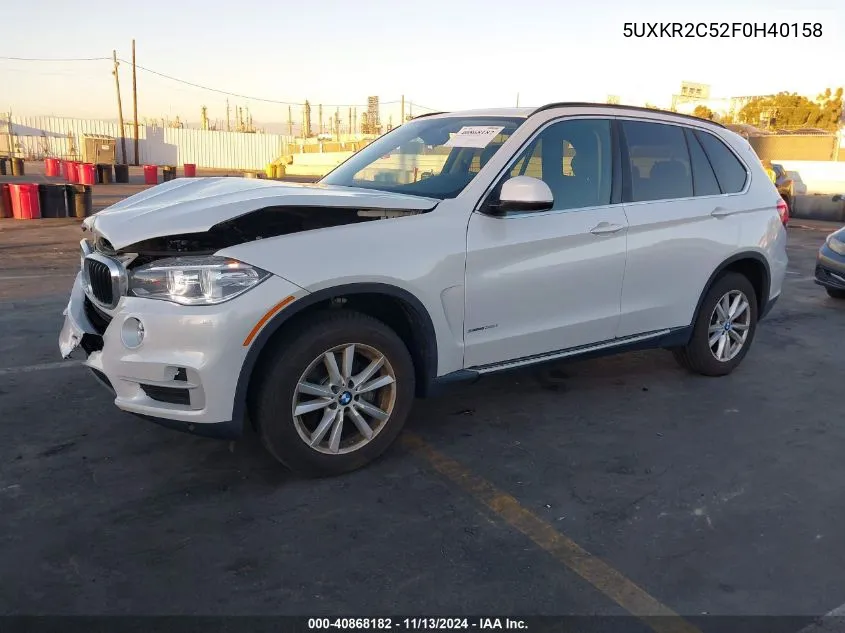 2015 BMW X5 Sdrive35I VIN: 5UXKR2C52F0H40158 Lot: 40868182