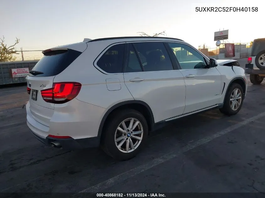 2015 BMW X5 Sdrive35I VIN: 5UXKR2C52F0H40158 Lot: 40868182