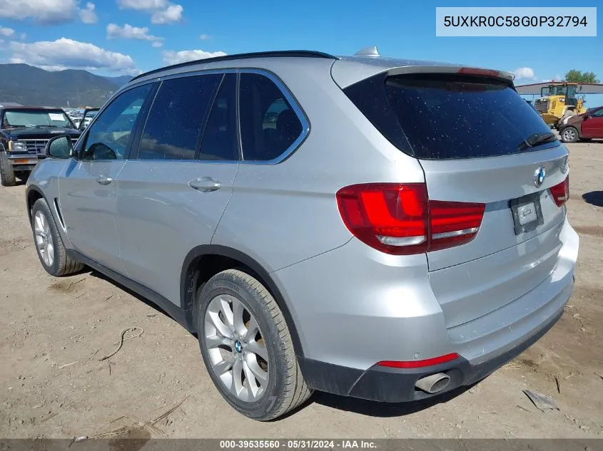 2016 BMW X5 xDrive35I VIN: 5UXKR0C58G0P32794 Lot: 39535560