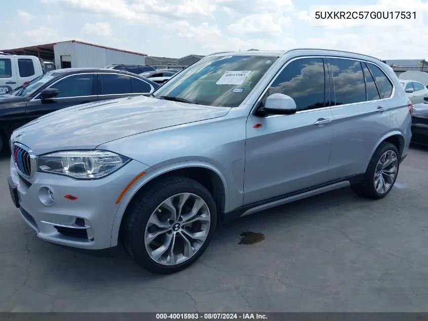 2016 BMW X5 Sdrive35I VIN: 5UXKR2C57G0U17531 Lot: 40015983