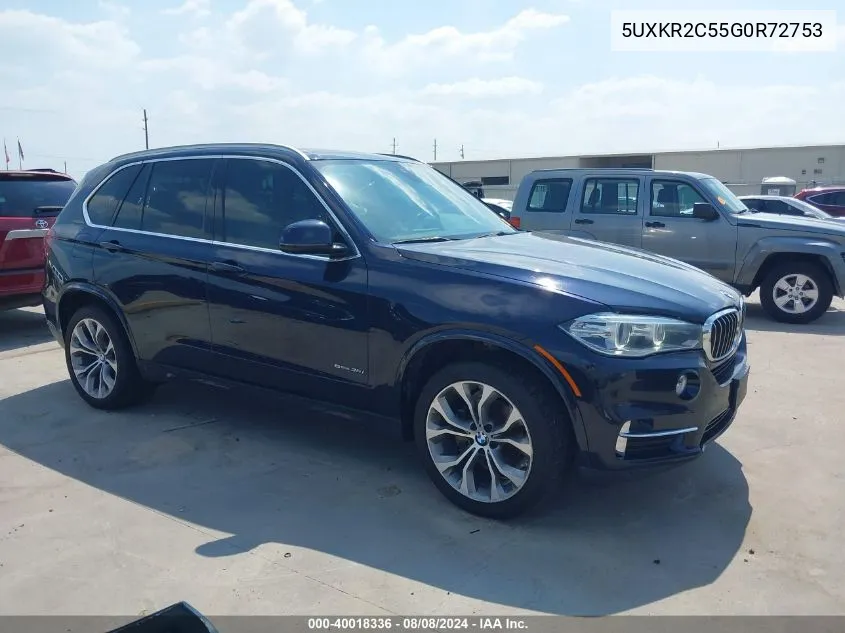 2016 BMW X5 Sdrive35I VIN: 5UXKR2C55G0R72753 Lot: 40018336