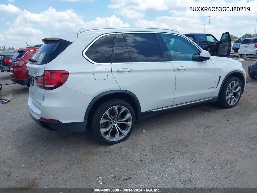 2016 BMW X5 xDrive50I VIN: 5UXKR6C53G0J80219 Lot: 40095690