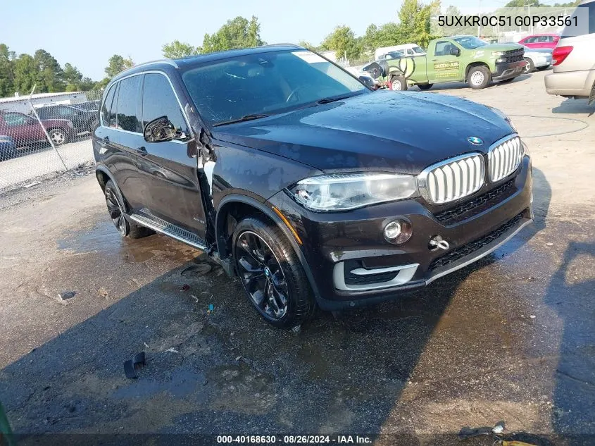 2016 BMW X5 xDrive35I VIN: 5UXKR0C51G0P33561 Lot: 40168630