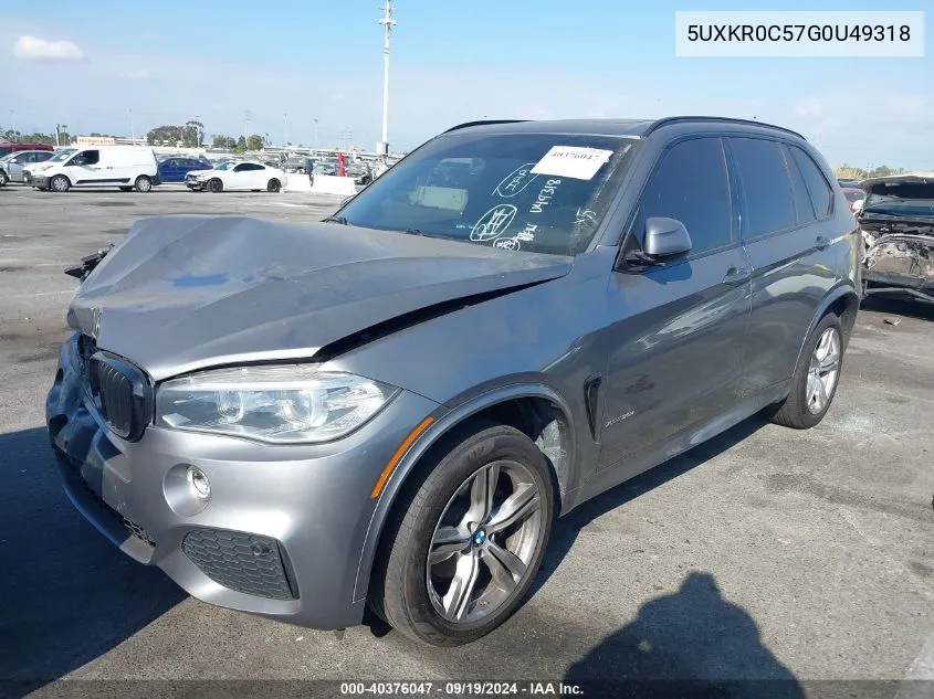 2016 BMW X5 xDrive35I VIN: 5UXKR0C57G0U49318 Lot: 40376047