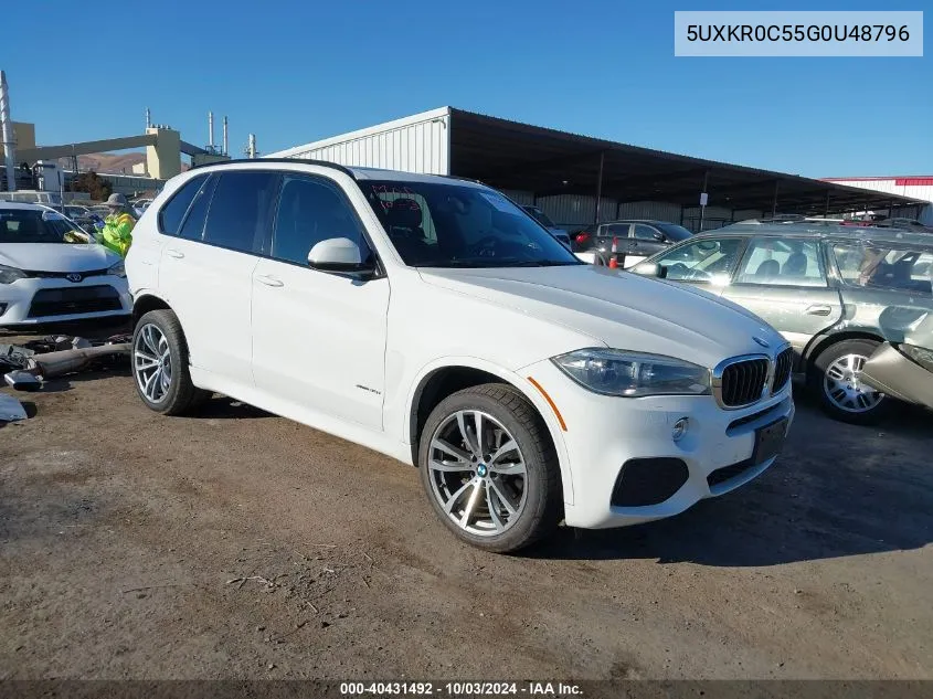 2016 BMW X5 xDrive35I VIN: 5UXKR0C55G0U48796 Lot: 40431492