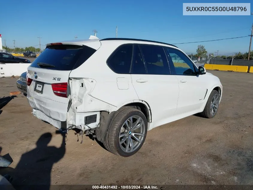 2016 BMW X5 xDrive35I VIN: 5UXKR0C55G0U48796 Lot: 40431492