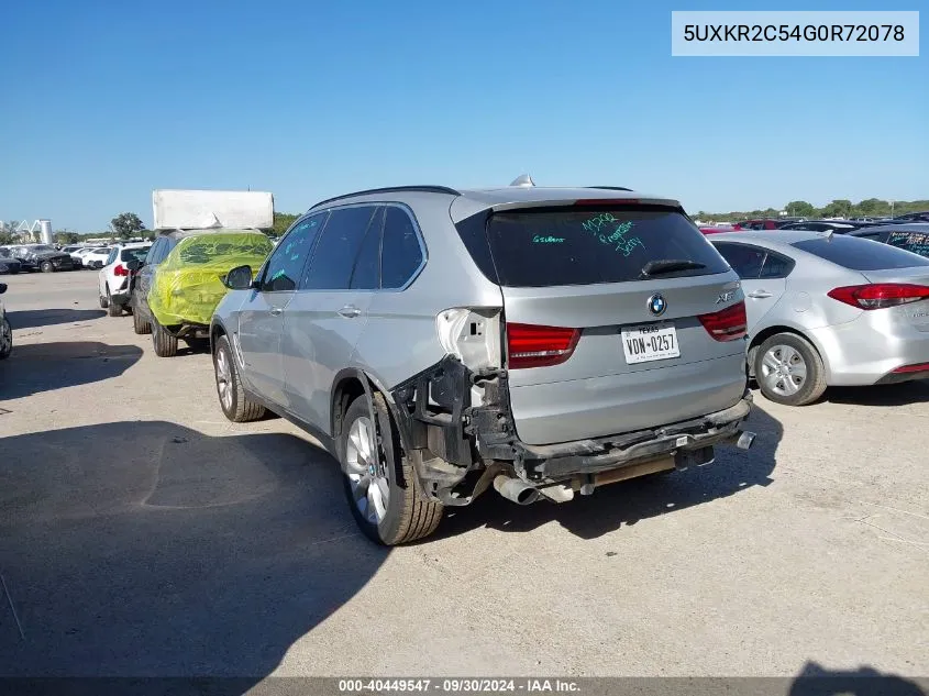 2016 BMW X5 Sdrive35I VIN: 5UXKR2C54G0R72078 Lot: 40449547