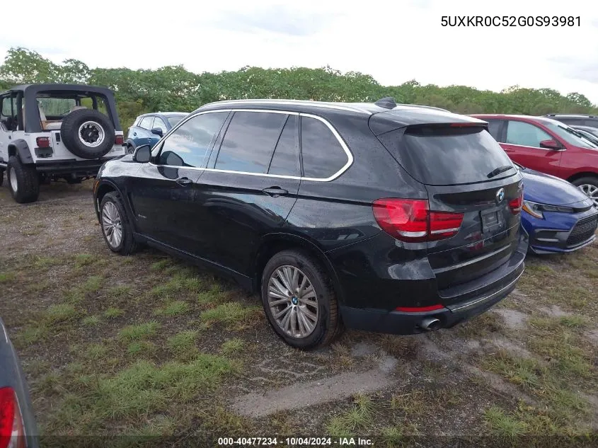 2016 BMW X5 xDrive35I VIN: 5UXKR0C52G0S93981 Lot: 40477234