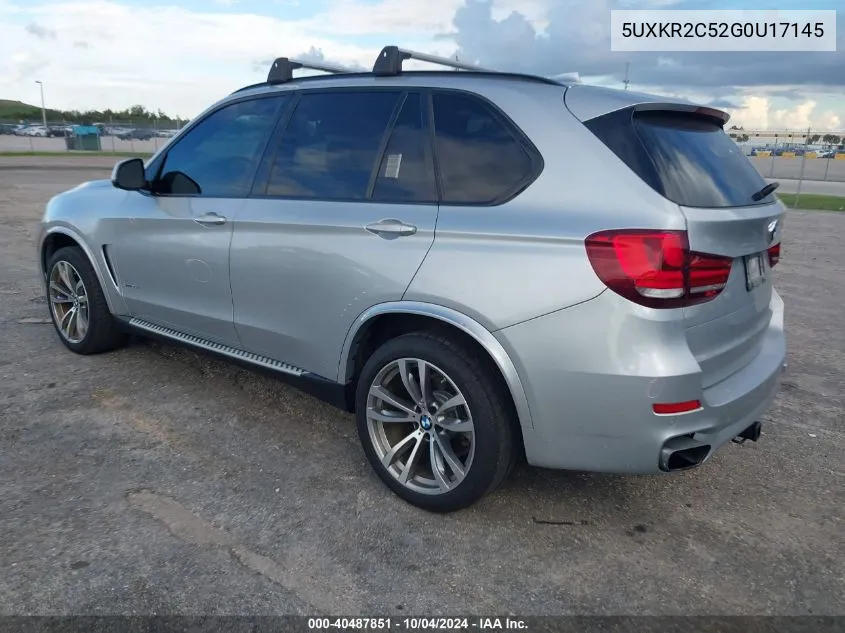 2016 BMW X5 Sdrive35I VIN: 5UXKR2C52G0U17145 Lot: 40487851