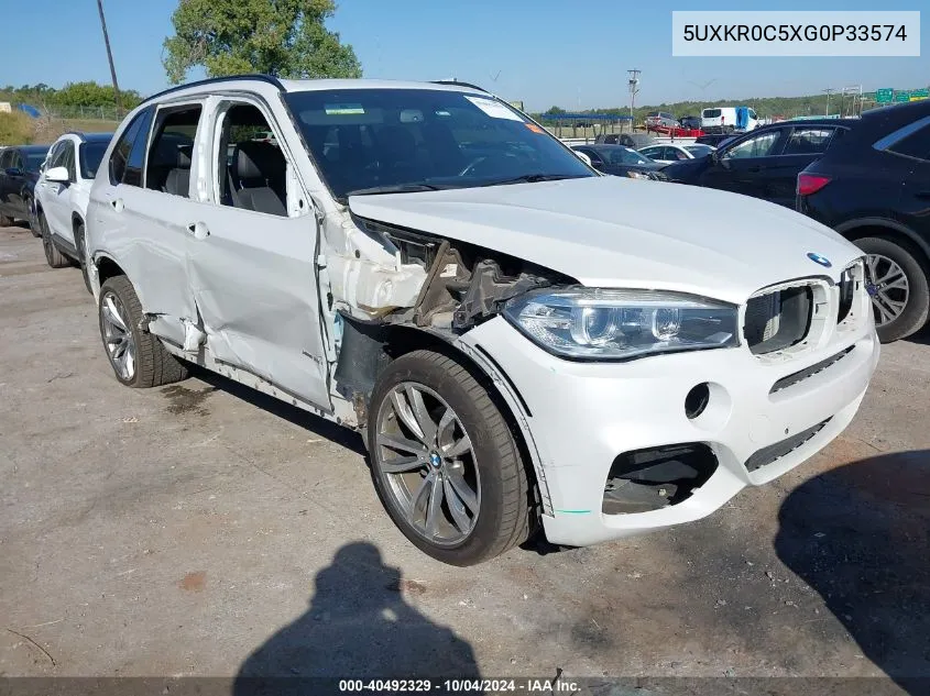 2016 BMW X5 xDrive35I VIN: 5UXKR0C5XG0P33574 Lot: 40492329