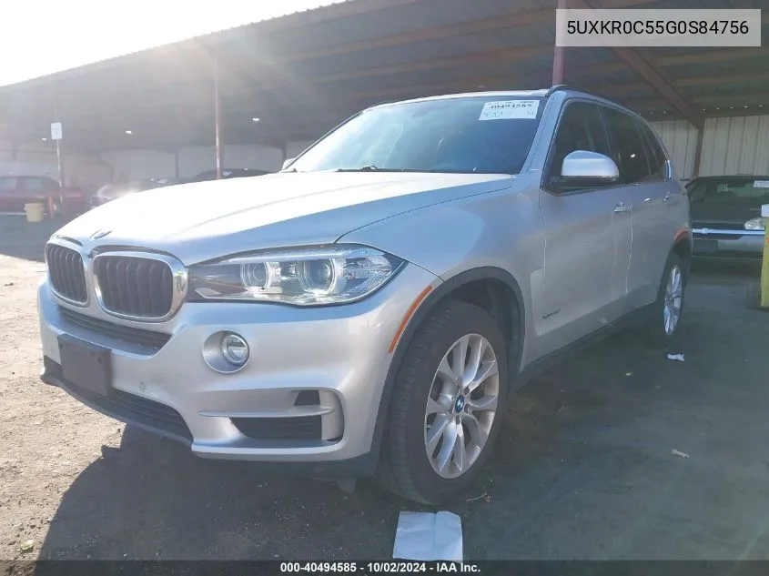 2016 BMW X5 xDrive35I VIN: 5UXKR0C55G0S84756 Lot: 40494585