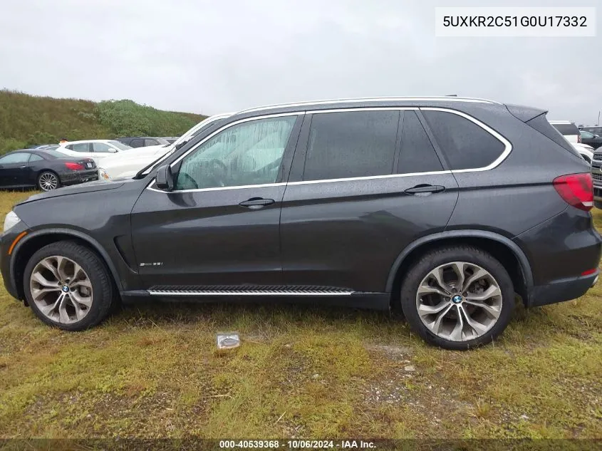 2016 BMW X5 Sdrive35I VIN: 5UXKR2C51G0U17332 Lot: 40539368