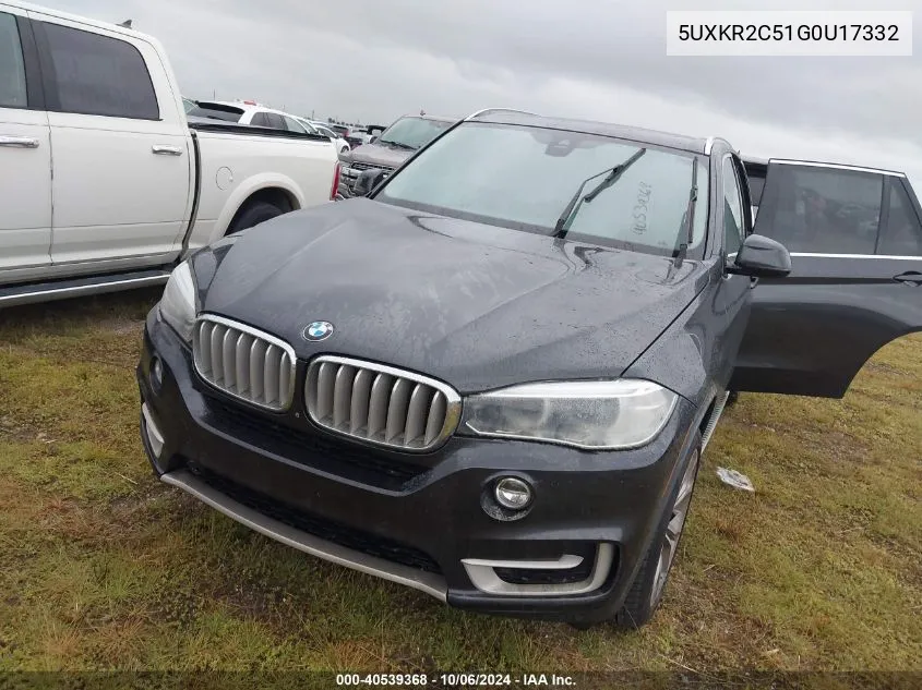 2016 BMW X5 Sdrive35I VIN: 5UXKR2C51G0U17332 Lot: 40539368