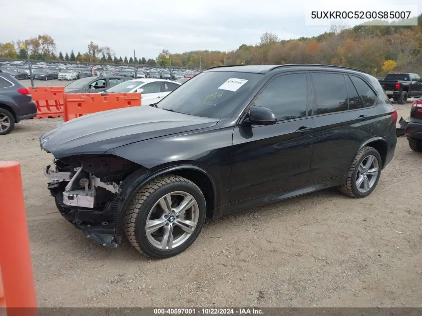 2016 BMW X5 xDrive35I VIN: 5UXKR0C52G0S85007 Lot: 40597001