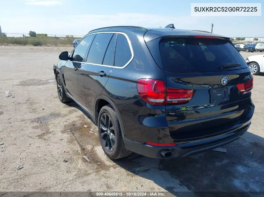 2016 BMW X5 Sdrive35I VIN: 5UXKR2C52G0R72225 Lot: 40600815