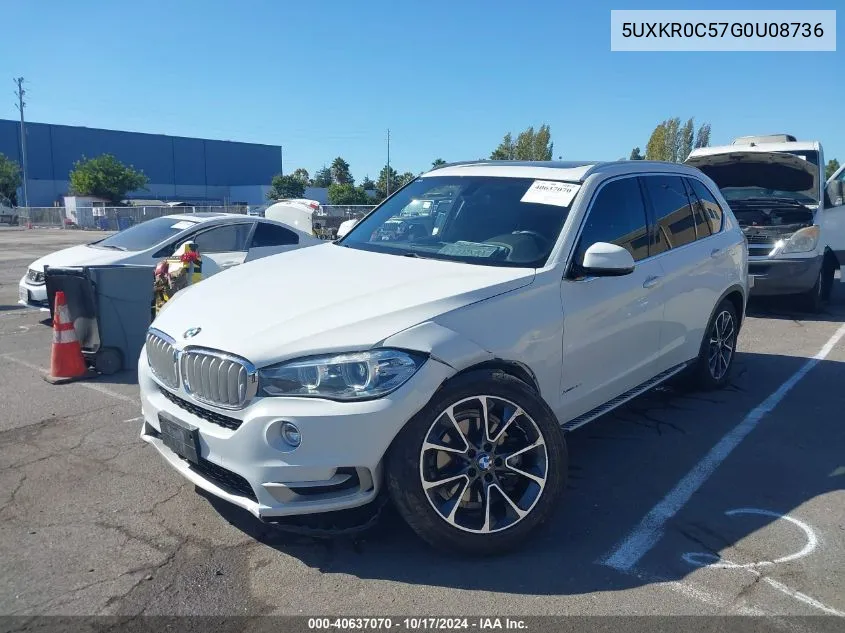 2016 BMW X5 xDrive35I VIN: 5UXKR0C57G0U08736 Lot: 40637070