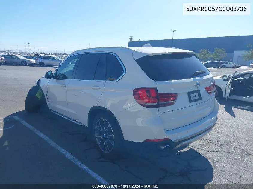 2016 BMW X5 xDrive35I VIN: 5UXKR0C57G0U08736 Lot: 40637070