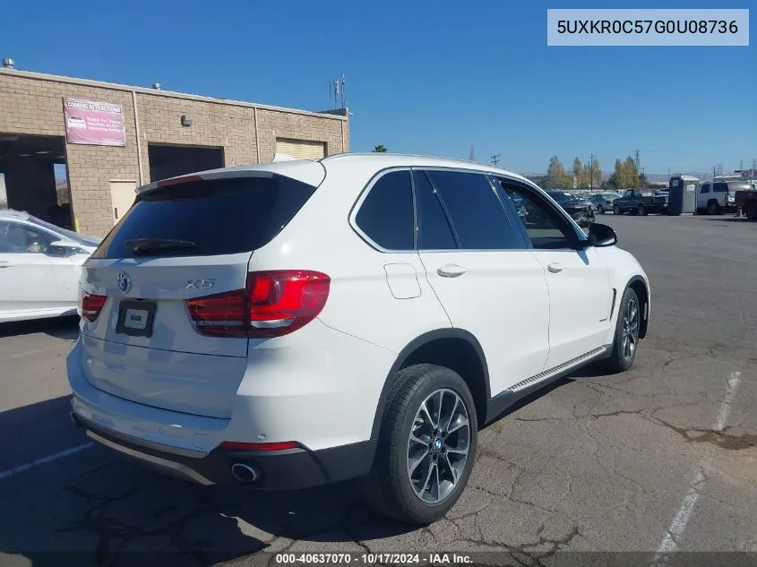 2016 BMW X5 xDrive35I VIN: 5UXKR0C57G0U08736 Lot: 40637070