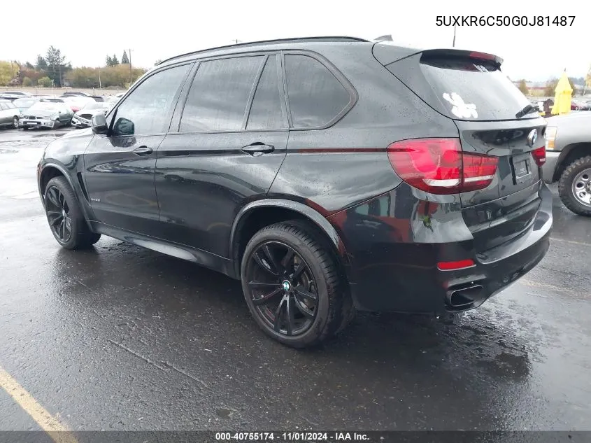 2016 BMW X5 xDrive50I VIN: 5UXKR6C50G0J81487 Lot: 40755174