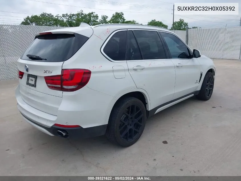 5UXKR2C32H0X05392 2017 BMW X5 Sdrive35I