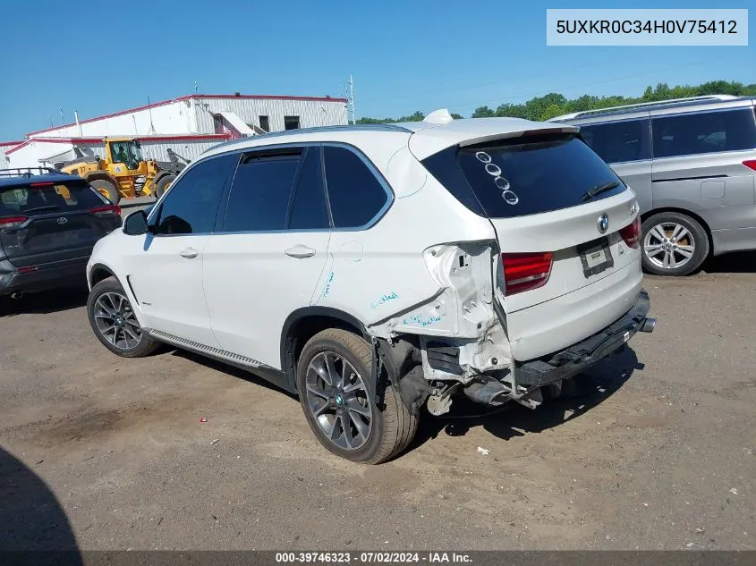 2017 BMW X5 xDrive35I VIN: 5UXKR0C34H0V75412 Lot: 39746323