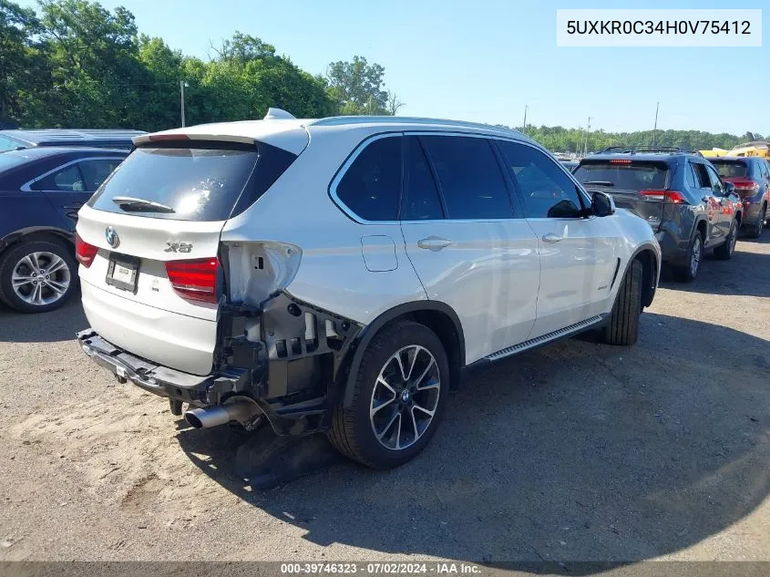 2017 BMW X5 xDrive35I VIN: 5UXKR0C34H0V75412 Lot: 39746323