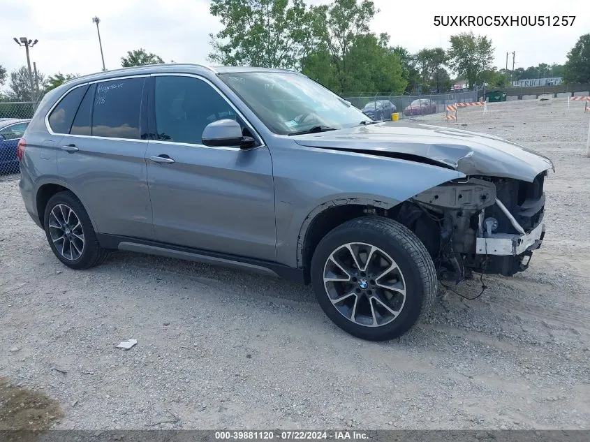 5UXKR0C5XH0U51257 2017 BMW X5 xDrive35I