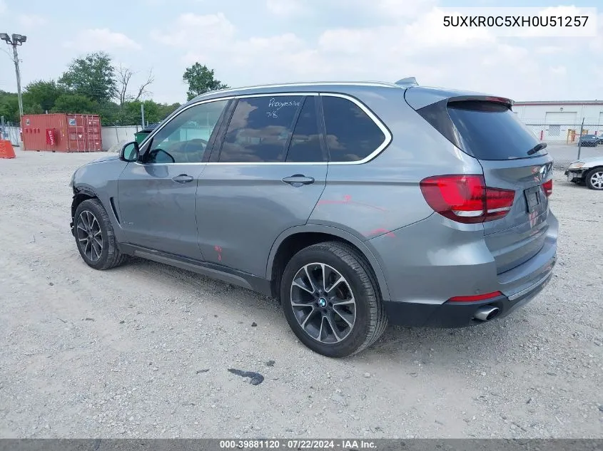 5UXKR0C5XH0U51257 2017 BMW X5 xDrive35I