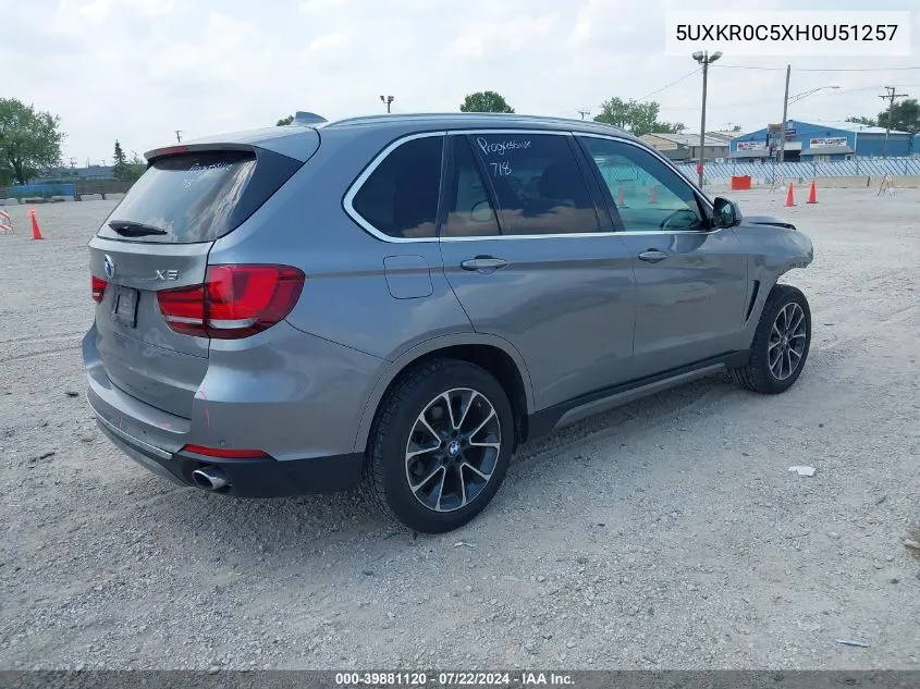 5UXKR0C5XH0U51257 2017 BMW X5 xDrive35I