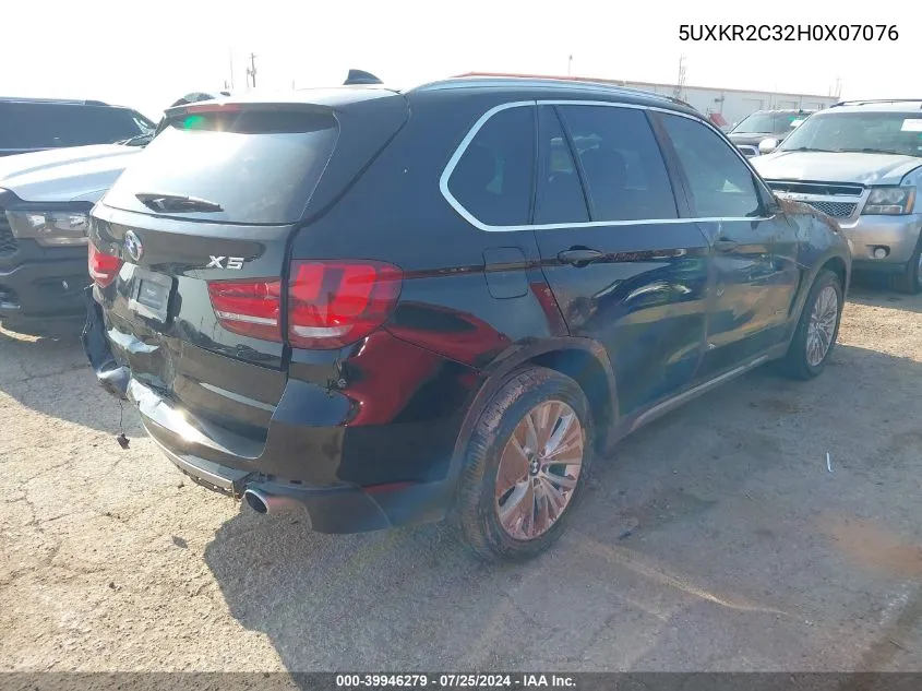 2017 BMW X5 Sdrive35I VIN: 5UXKR2C32H0X07076 Lot: 39946279