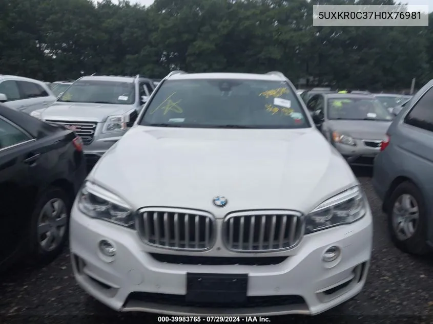 5UXKR0C37H0X76981 2017 BMW X5 xDrive35I