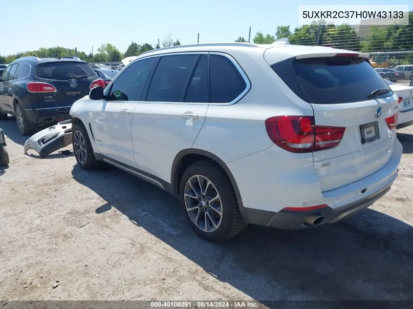 2017 BMW X5 Sdrive35I VIN: 5UXKR2C37H0W43133 Lot: 40108091