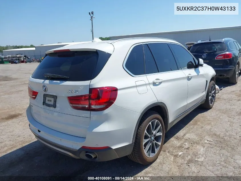 2017 BMW X5 Sdrive35I VIN: 5UXKR2C37H0W43133 Lot: 40108091