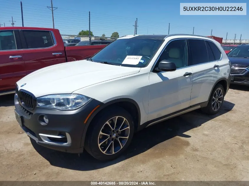 2017 BMW X5 Sdrive35I VIN: 5UXKR2C30H0U22246 Lot: 40142685